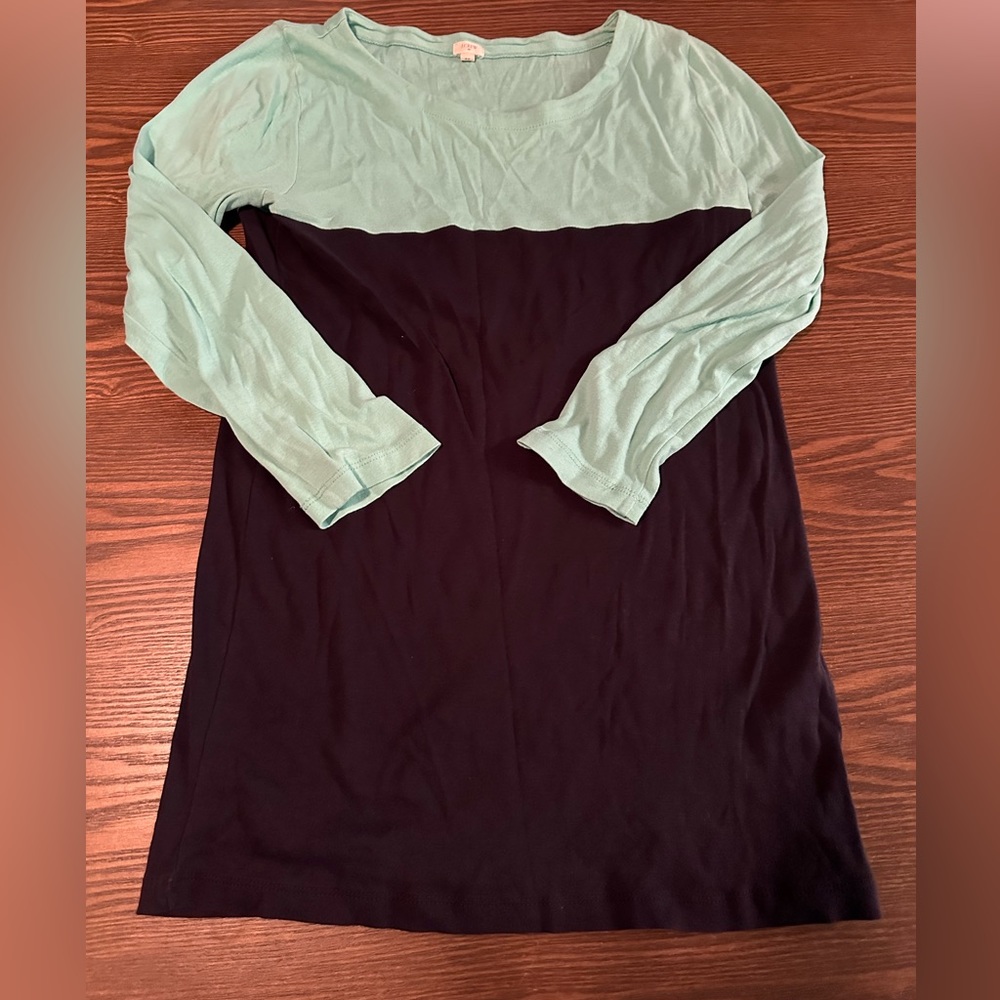 JCrew 3/4 Sleeve Colorblock Shirt - Size M